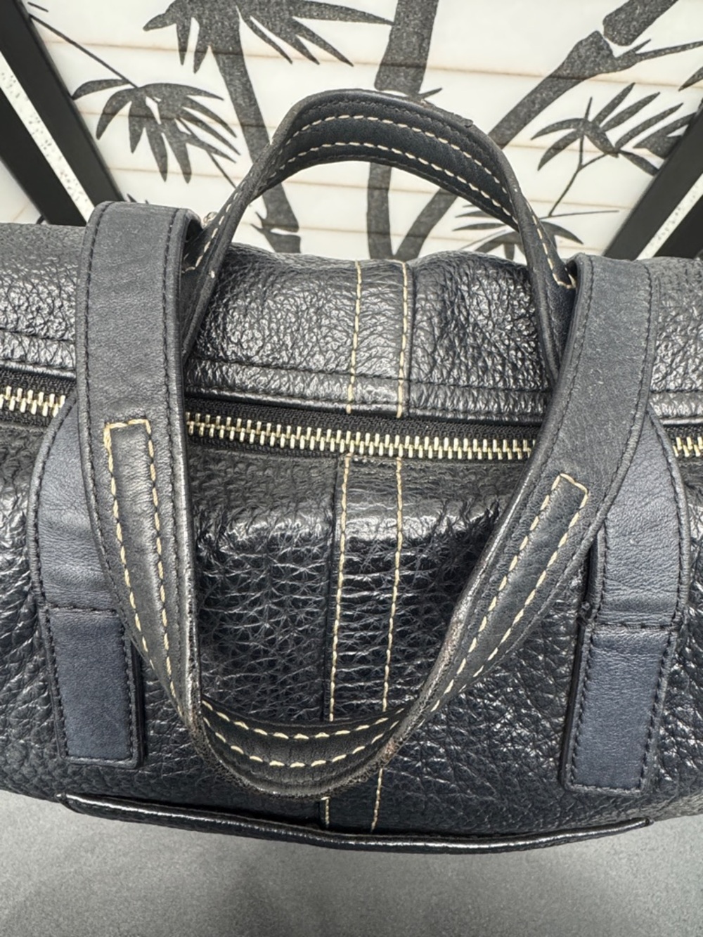 Coach Black Pebbled Leather Satchel - Picture 6 of 10
